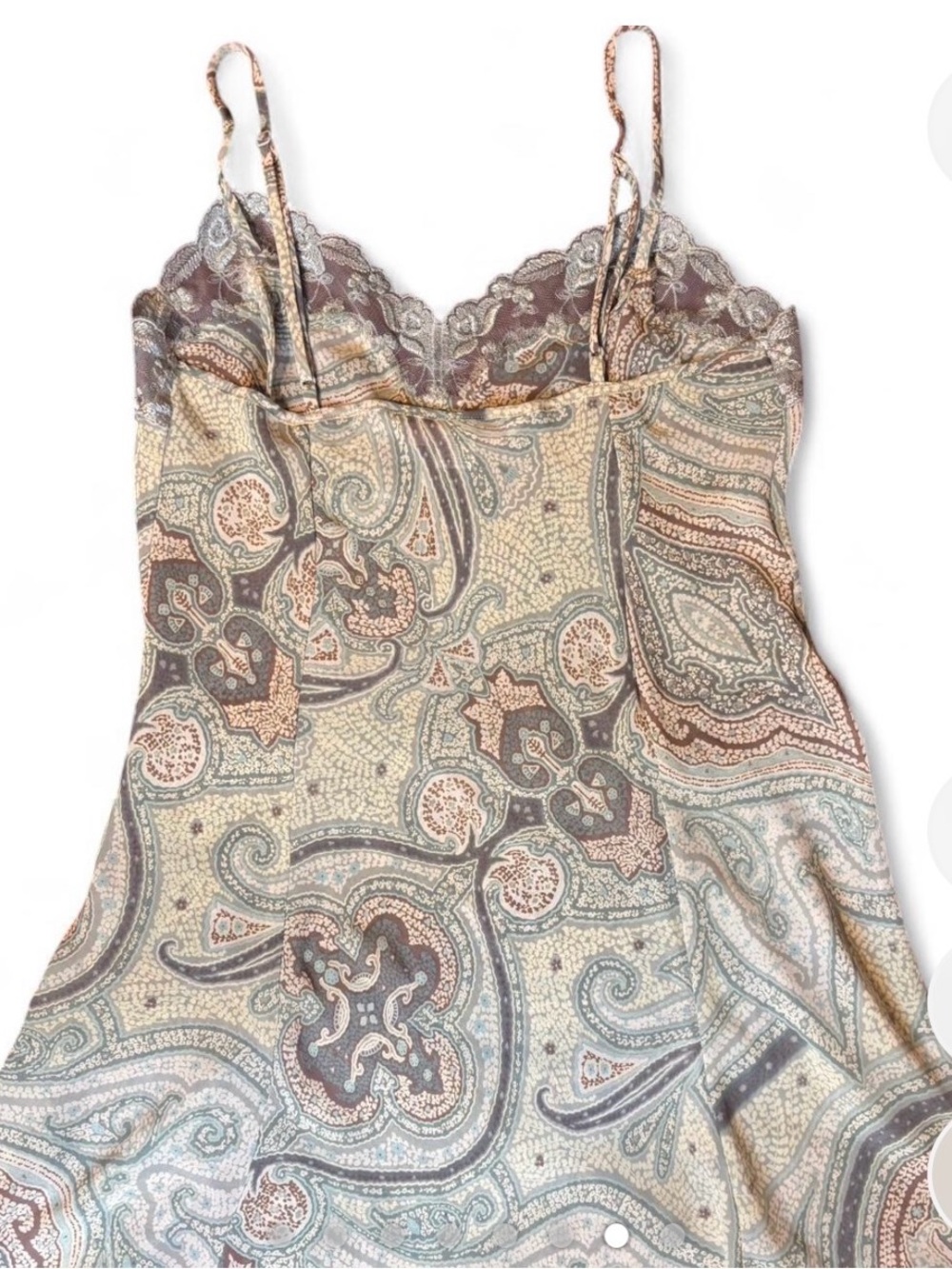 Victoria’s Secret y2k paisley babydoll slip dress with lace trim - Picture 7 of 8